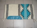 Restbestand Continental Decke schwer t�rkis/natur Lederbesatz